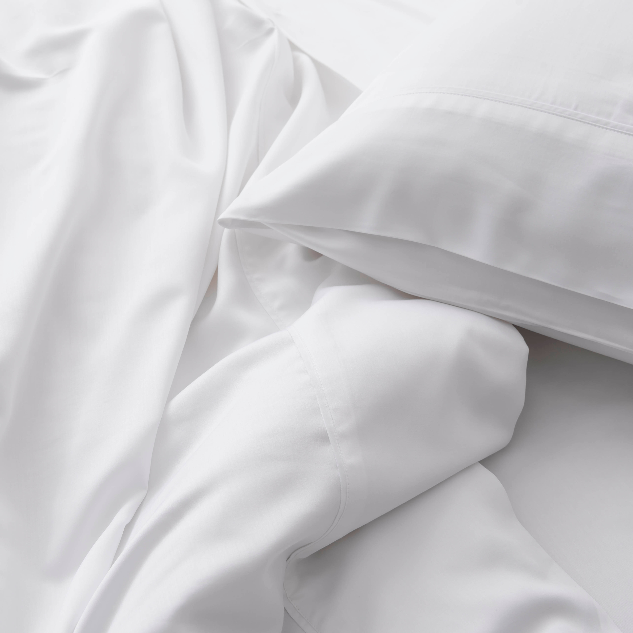 white pillowcases. white pillowcases.